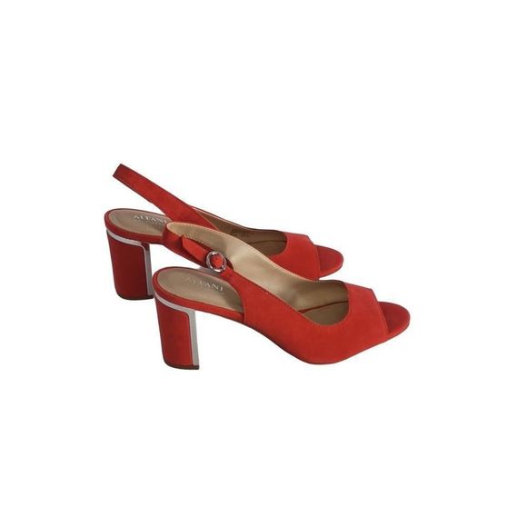 Alfani Womens Leather Upper Open Toe Ankle Strap Classic Pumps, Red, Size 10.5M - Picture 5 of 5
